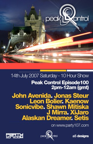 Peak Control 100 - John Avenida, Jonas Steur, Sonicvibe, Leon Boiler, and more (07-14-07)!
